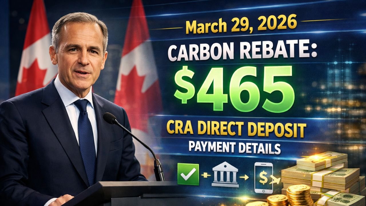 March 29, 2026 Carbon Rebate: $465 CRA Direct Deposit Payment Details
